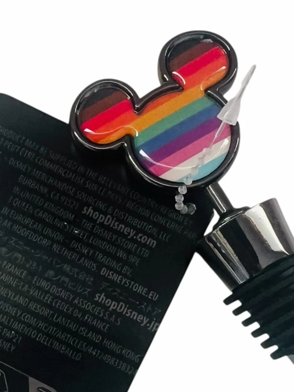 Disney Rainbow Stripe Mickey Wine Bottle Stopper